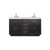 Lexora Abbey 60 inch W Black Oak Double Sink Vanity Cabinet, Cultured Marble Top, and Faucet Set - LVA60DJ301