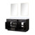 Lexora Abbey 60 inch W Black Oak Double Sink Vanity Cabinet, Cultured Marble Top, and 28 in Mirrors - LVA60DJ310