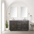 Lexora Abbey 60 inch W Brown Oak Double Sink Vanity Cabinet and Carrara Marble Top - LVA60DK100