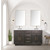 Lexora Abbey 60 inch W Brown Oak Double Sink Vanity Cabinet, White Quartz Top, and Faucet Set - LVA60DK201