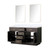 Lexora Abbey 60 inch W Brown Oak Double Sink Vanity Cabinet, White Quartz Top, and 28 in Mirrors - LVA60DK210
