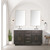 Lexora Abbey 60 inch W Brown Oak Double Sink Vanity Cabinet, Cultured Marble Top, and Faucet Set - LVA60DK301
