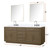Lexora Abbey 80 inch W Grey Oak Double Sink Vanity Cabinet, Cultured Marble Top, Faucet Set, and 36 in Mirrors - LVA80DR311