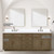 Lexora Abbey 84 inch W Grey Oak Double Sink Vanity Cabinet, Cultured Marble Top, Faucet Set, and 36 in Mirrors - LVA84DR311