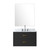 Lexora Castor 30 inch W Black Single Bath Wall Hung Vanity Cabinet Carrara Marble Countertop, 28 in Mirror and Faucet Set - LVC30SL111