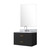 Lexora Castor 30 inch W Black Single Bath Wall Hung Vanity Cabinet Carrara Marble Countertop, 28 in Mirror and Faucet Set - LVC30SL111