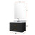 Lexora Castor 30 inch W Black Single Bath Wall Hung Vanity Cabinet Carrara Marble Countertop, 28 in Mirror and Faucet Set - LVC30SL111