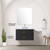 Lexora Castor 30 inch W Black Single Bath Wall Hung Vanity Cabinet White Quartz Countertop, 28 in Mirror and Faucet Set - LVC30SL211