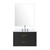 Lexora Castor 30 inch W Black Single Bath Wall Hung Vanity Cabinet Cultured Marble Countertop, 28 in Mirror and Faucet Set - LVC30SL311