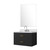 Lexora Castor 30 inch W Black Single Bath Wall Hung Vanity Cabinet Cultured Marble Countertop, 28 in Mirror and Faucet Set - LVC30SL311