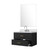 Lexora Castor 30 inch W Black Single Bath Wall Hung Vanity Cabinet Cultured Marble Countertop, 28 in Mirror and Faucet Set - LVC30SL311
