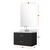 Lexora Castor 30 inch W Black Single Bath Wall Hung Vanity Cabinet Cultured Marble Countertop, 28 in Mirror and Faucet Set - LVC30SL311