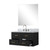 Lexora Castor 36 inch W Black Single Bath Wall Hung Vanity Cabinet Carrara Marble Countertop, 34 in Mirror and Faucet Set - LVC36SL111
