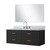 Lexora Castor 48 inch W Black Single Bath Wall Hung Vanity Cabinet Carrara Marble Countertop, 43 in Mirror and Faucet Set - LVC48SL111