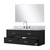 Lexora Castor 48 inch W Black Single Bath Wall Hung Vanity Cabinet Carrara Marble Countertop, 43 in Mirror and Faucet Set - LVC48SL111