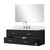 Lexora Castor 48 inch W Black Single Bath Wall Hung Vanity Cabinet White Quartz Countertop, 43 in Mirror and Faucet Set - LVC48SL211