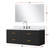 Lexora Castor 48 inch W Black Single Bath Wall Hung Vanity Cabinet White Quartz Countertop, 43 in Mirror and Faucet Set - LVC48SL211