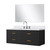 Lexora Castor 48 inch W Black Single Bath Wall Hung Vanity Cabinet Cultured Marble Countertop, 43 in Mirror and Faucet Set - LVC48SL311