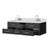 Lexora Castor 60 inch W Black Double Sink Wall Hung Vanity Cabinet, White Quartz Top, and Faucet Set - LVC60DL201