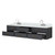 Lexora Castor 80 inch W Black Double Sink Wall Hung Vanity Cabinet, Cultured Marble Top, and Faucet Set - LVC80DL301
