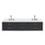 Lexora Castor 84 inch W Black Double Sink Wall Hung Vanity Cabinet, White Quartz Top, and Faucet Set - LVC84DL201