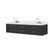 Lexora Castor 84 inch W Black Double Sink Wall Hung Vanity Cabinet, White Quartz Top, and Faucet Set - LVC84DL201