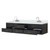 Lexora Castor 84 inch W Black Double Sink Wall Hung Vanity Cabinet, White Quartz Top, and Faucet Set - LVC84DL201