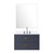 Lexora Castor 30 inch W Blue Single Bath Wall Hung Vanity Cabinet Cultured Marble Countertop, 28 in Mirror and Faucet Set - LVC30SE311