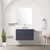 Lexora Castor 30 inch W Blue Single Bath Wall Hung Vanity Cabinet Cultured Marble Countertop, 28 in Mirror and Faucet Set - LVC30SE311