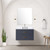 Lexora Castor 30 inch W Blue Single Bath Wall Hung Vanity Cabinet Cultured Marble Countertop, 28 in Mirror and Faucet Set - LVC30SE311