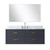 Lexora Castor 48 inch W Blue Single Bath Wall Hung Vanity Cabinet Carrara Marble Countertop, 43 in Mirror and Faucet Set - LVC48SE111
