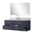 Lexora Castor 48 inch W Blue Single Bath Wall Hung Vanity Cabinet Carrara Marble Countertop, 43 in Mirror and Faucet Set - LVC48SE111