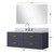 Lexora Castor 48 inch W Blue Single Bath Wall Hung Vanity Cabinet Carrara Marble Countertop, 43 in Mirror and Faucet Set - LVC48SE111