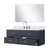 Lexora Castor 48 inch W Blue Single Bath Wall Hung Vanity Cabinet White Quartz Countertop, 43 in Mirror and Faucet Set - LVC48SE211