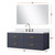 Lexora Castor 48 inch W Blue Single Bath Wall Hung Vanity Cabinet White Quartz Countertop, 43 in Mirror and Faucet Set - LVC48SE211