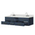 Lexora Castor 72 inch W Blue Double Sink Wall Hung Vanity Cabinet, White Quartz Top, and Faucet Set - LVC72DE201