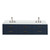 Lexora Castor 80 inch W Blue Double Sink Wall Hung Vanity Cabinet, White Quartz Top, and Faucet Set - LVC80DE201