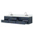 Lexora Castor 84 inch W Blue Double Sink Wall Hung Vanity Cabinet, Cultured Marble Top, and Faucet Set - LVC84DE301