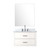 Lexora Castor 30 inch W White Single Bath Wall Hung Vanity Cabinet Carrara Marble Countertop, 28 in Mirror and Faucet Set - LVC30SA111