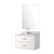 Lexora Castor 30 inch W White Single Bath Wall Hung Vanity Cabinet Carrara Marble Countertop, 28 in Mirror and Faucet Set - LVC30SA111