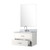 Lexora Castor 30 inch W White Single Bath Wall Hung Vanity Cabinet Carrara Marble Countertop, 28 in Mirror and Faucet Set - LVC30SA111