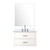 Lexora Castor 30 inch W White Single Bath Wall Hung Vanity Cabinet Cultured Marble Countertop, 28 in Mirror and Faucet Set - LVC30SA311