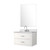 Lexora Castor 30 inch W White Single Bath Wall Hung Vanity Cabinet Cultured Marble Countertop, 28 in Mirror and Faucet Set - LVC30SA311