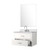 Lexora Castor 30 inch W White Single Bath Wall Hung Vanity Cabinet Cultured Marble Countertop, 28 in Mirror and Faucet Set - LVC30SA311