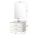 Lexora Castor 30 inch W White Single Bath Wall Hung Vanity Cabinet Cultured Marble Countertop, 28 in Mirror and Faucet Set - LVC30SA311