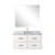 Lexora Castor 36 inch W White Single Bath Wall Hung Vanity Cabinet Carrara Marble Countertop, 34 in Mirror and Faucet Set - LVC36SA111