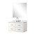 Lexora Castor 36 inch W White Single Bath Wall Hung Vanity Cabinet White Quartz Countertop, 34 in Mirror and Faucet Set - LVC36SA211
