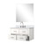 Lexora Castor 36 inch W White Single Bath Wall Hung Vanity Cabinet Cultured Marble Countertop, 34 in Mirror and Faucet Set - LVC36SA311