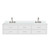 Lexora Castor 84 inch W White Double Sink Wall Hung Vanity Cabinet, Cultured Marble Top, and Faucet Set - LVC84DA301