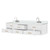 Lexora Castor 84 inch W White Double Sink Wall Hung Vanity Cabinet, Cultured Marble Top, and Faucet Set - LVC84DA301